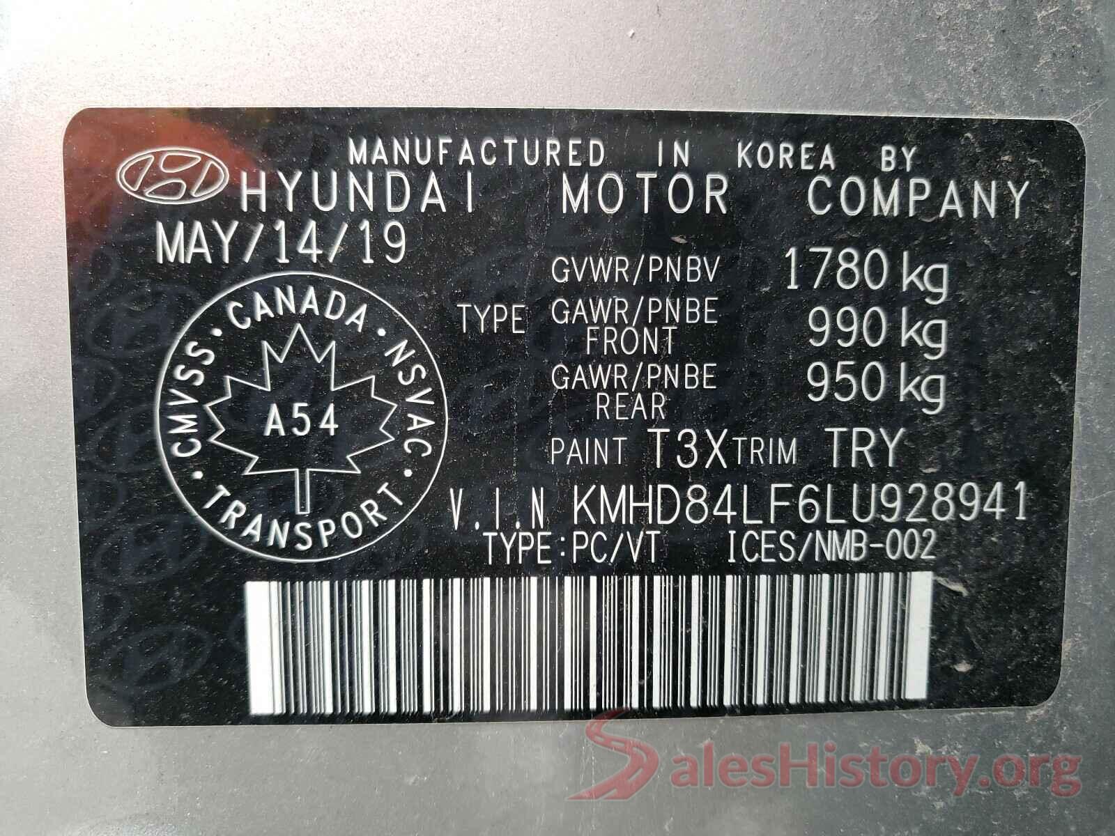 KMHD84LF6LU928941 2020 HYUNDAI ELANTRA