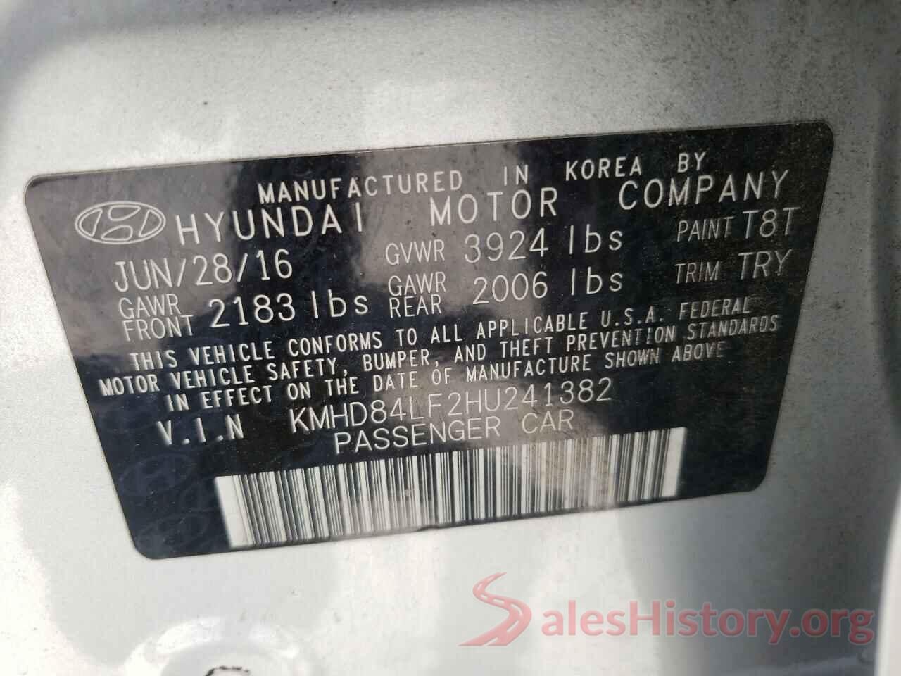 KMHD84LF2HU241382 2017 HYUNDAI ELANTRA