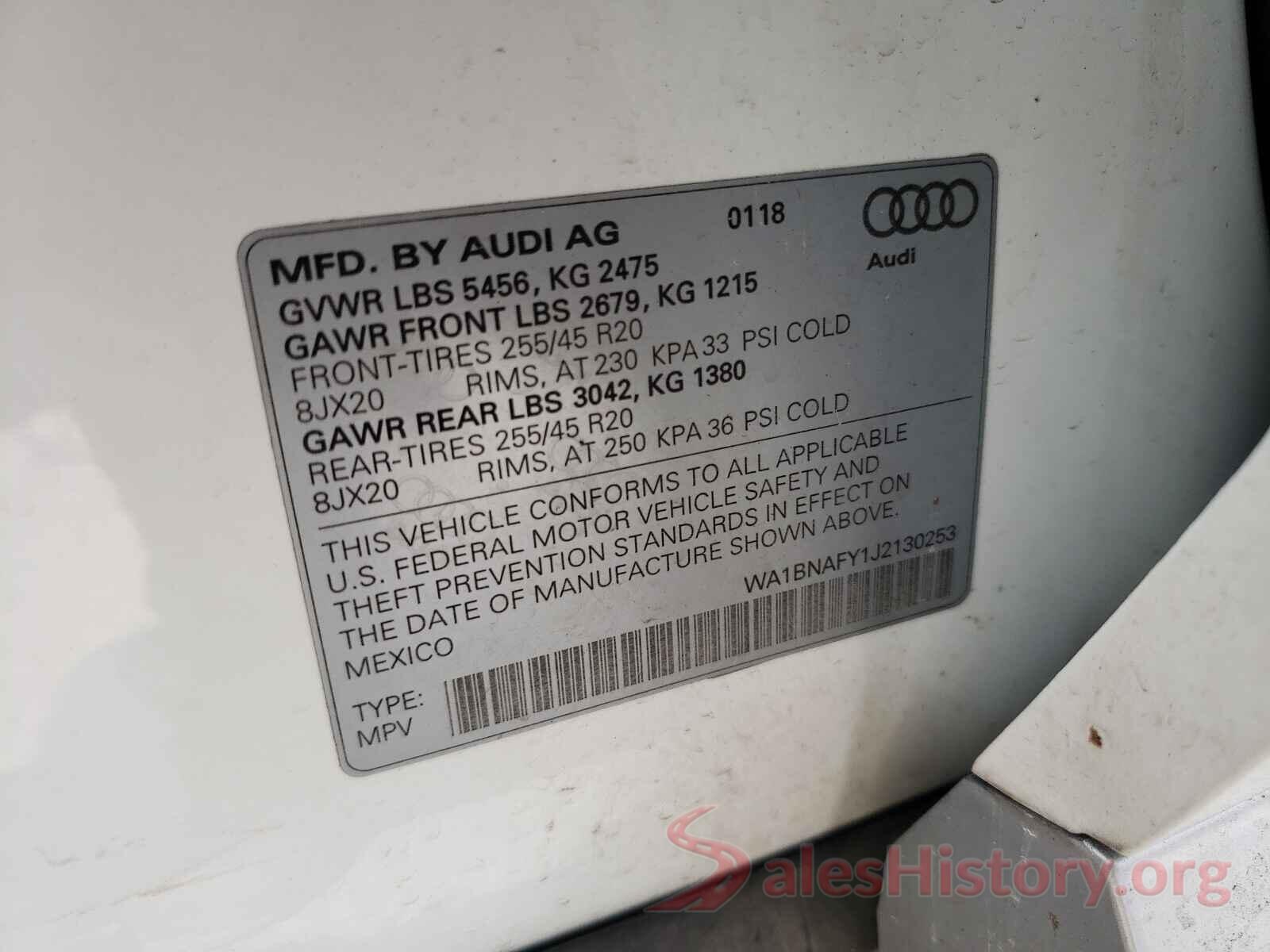 WA1BNAFY1J2130253 2018 AUDI Q5