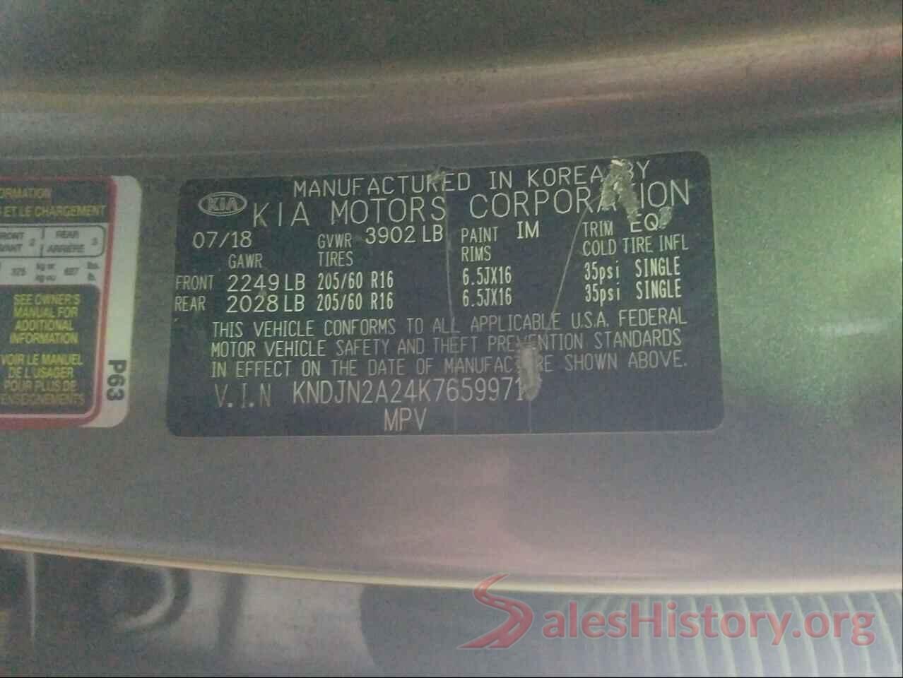 KNDJN2A24K7659971 2019 KIA SOUL