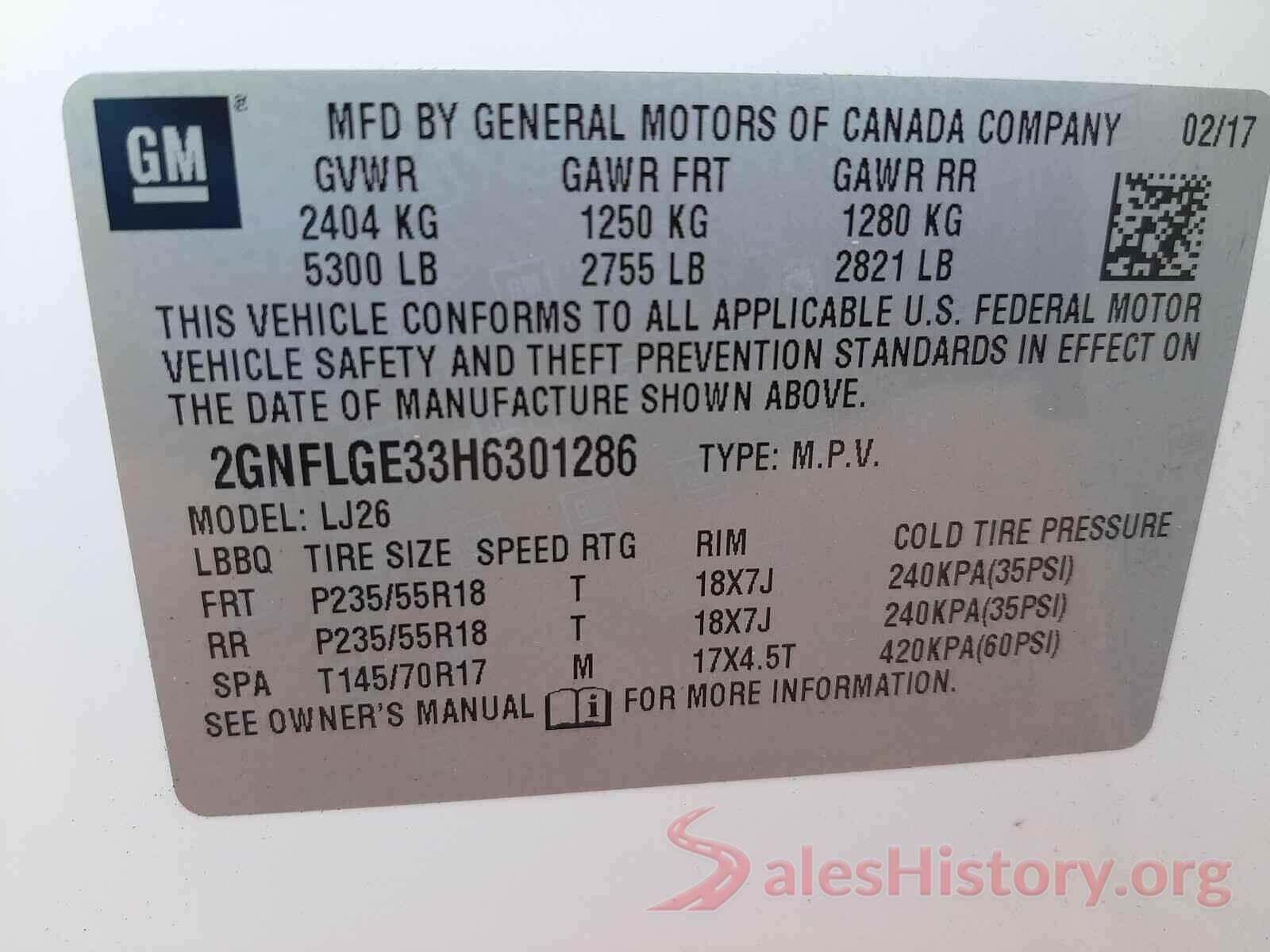 2GNFLGE33H6301286 2017 CHEVROLET EQUINOX