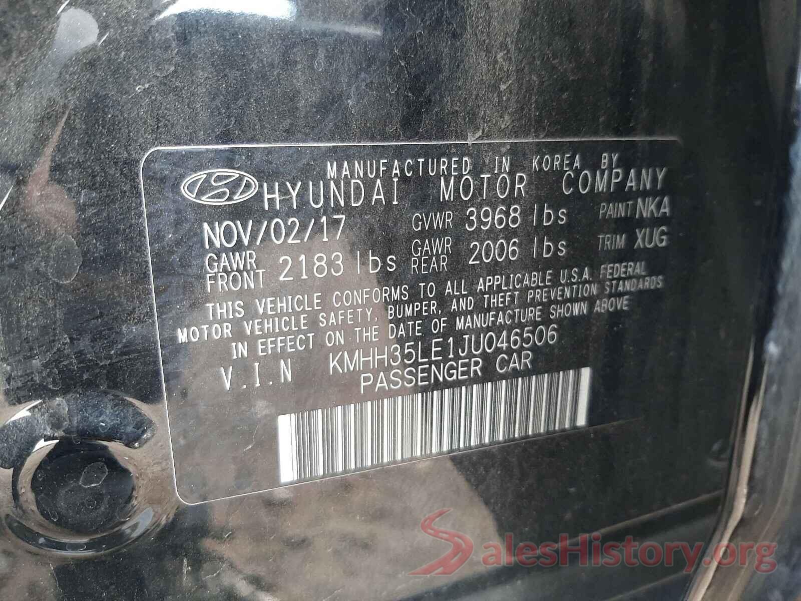 KMHH35LE1JU046506 2018 HYUNDAI ELANTRA