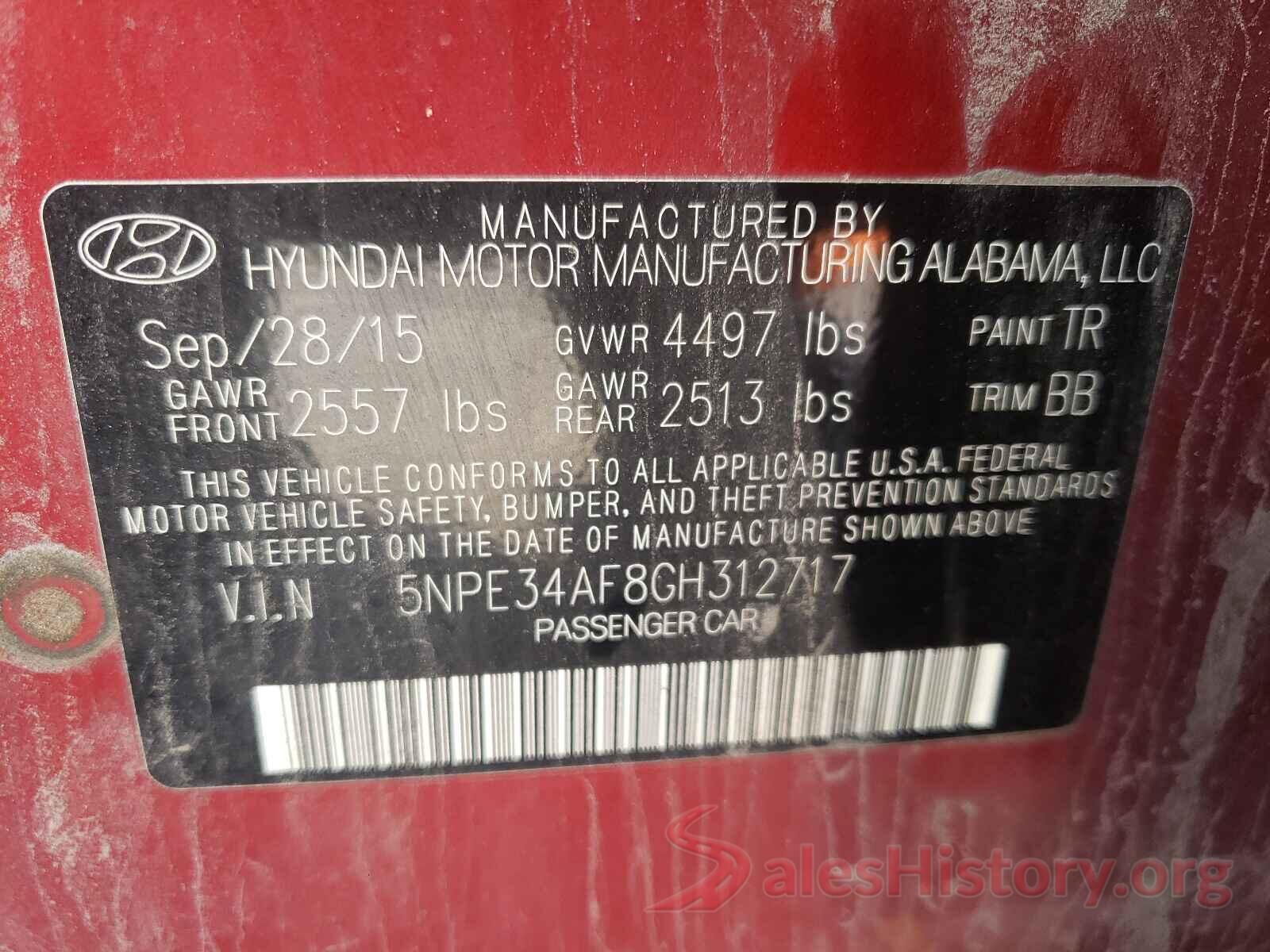 5NPE34AF8GH312717 2016 HYUNDAI SONATA