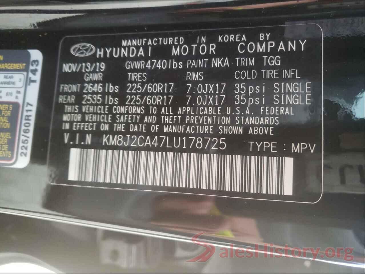 KM8J2CA47LU178725 2020 HYUNDAI TUCSON