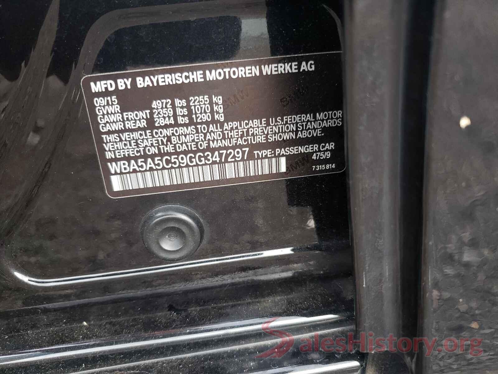 WBA5A5C59GG347297 2016 BMW 5 SERIES