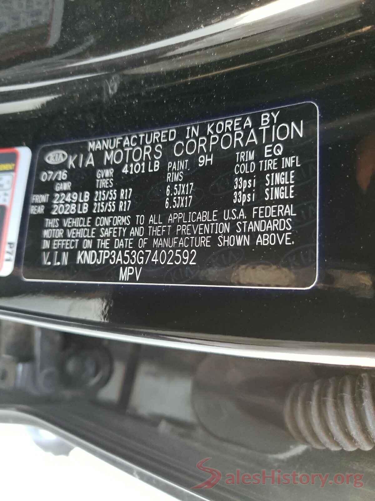 KNDJP3A53G7402592 2016 KIA SOUL