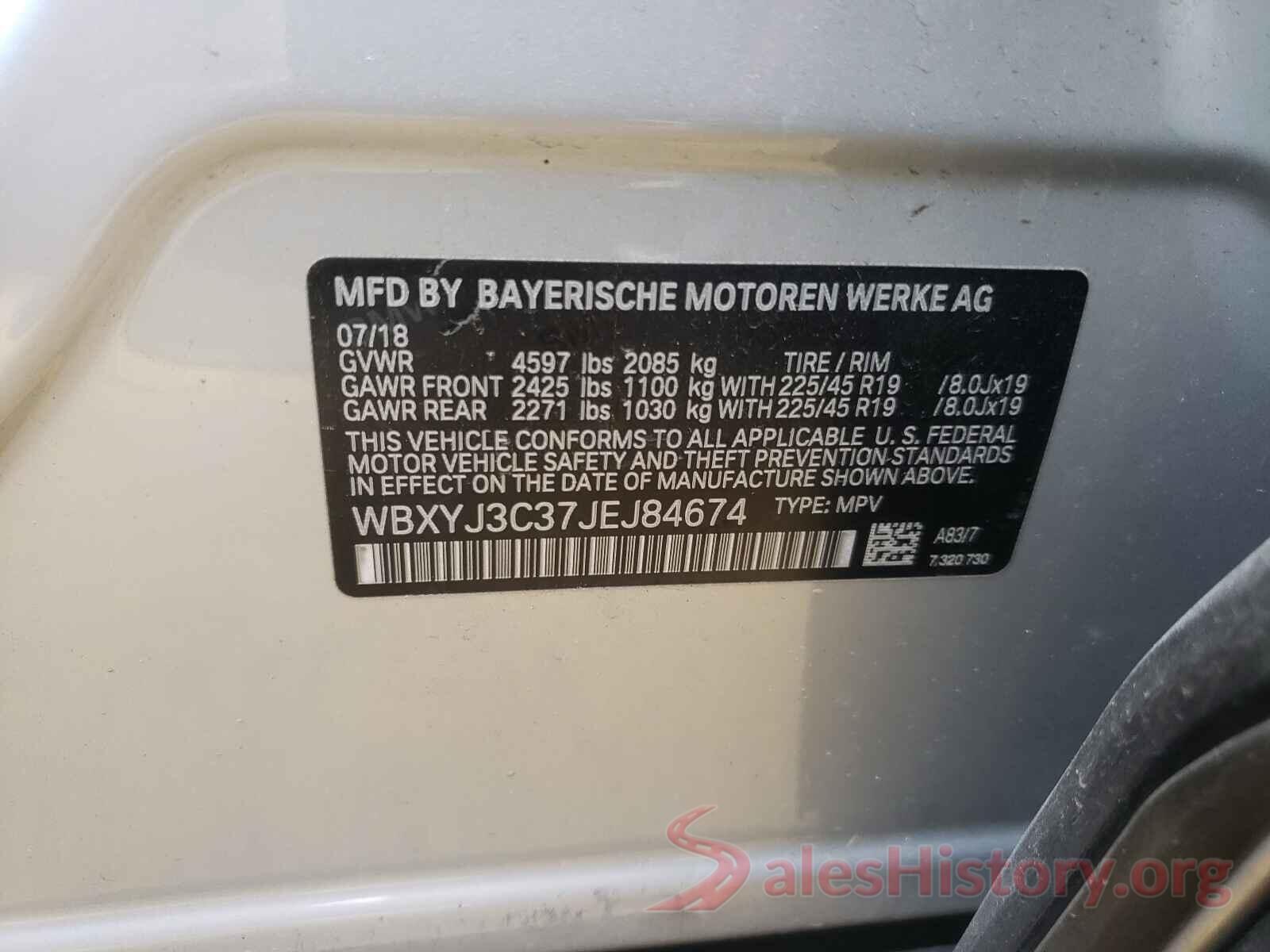 WBXYJ3C37JEJ84674 2018 BMW X2