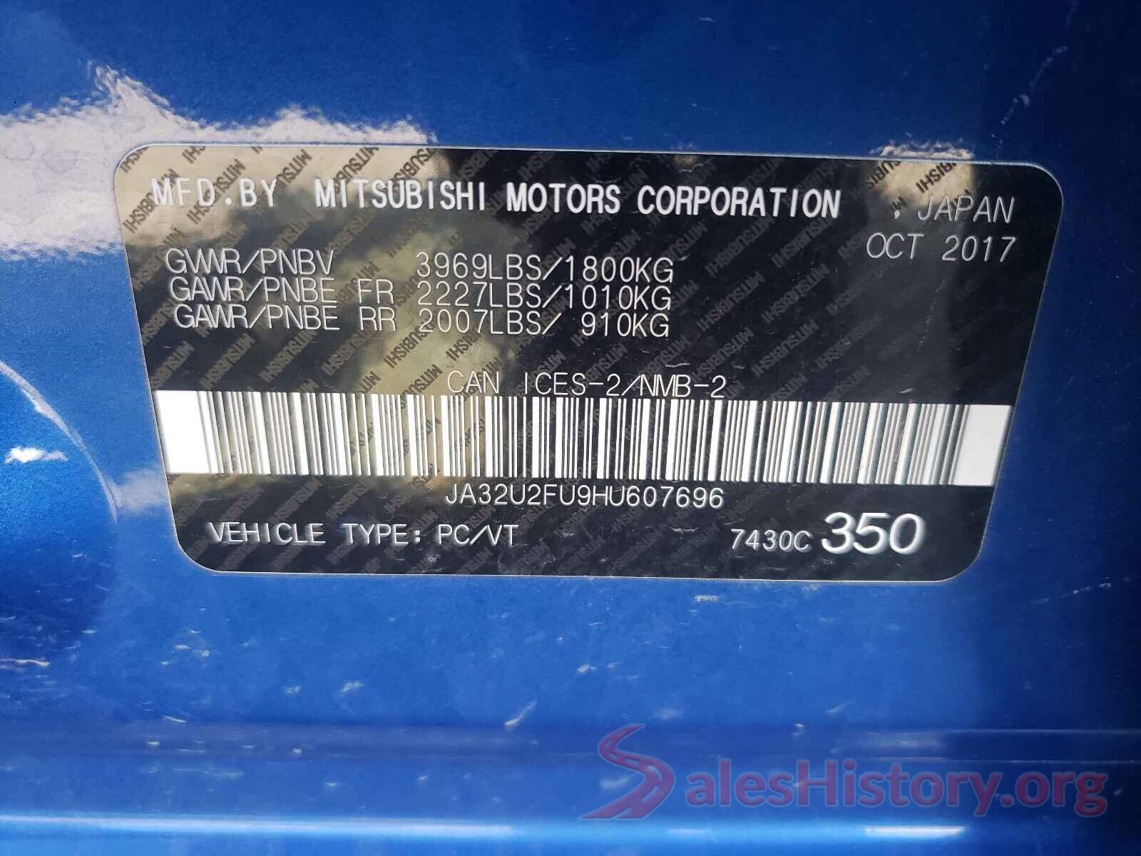 JA32U2FU9HU607696 2017 MITSUBISHI LANCER