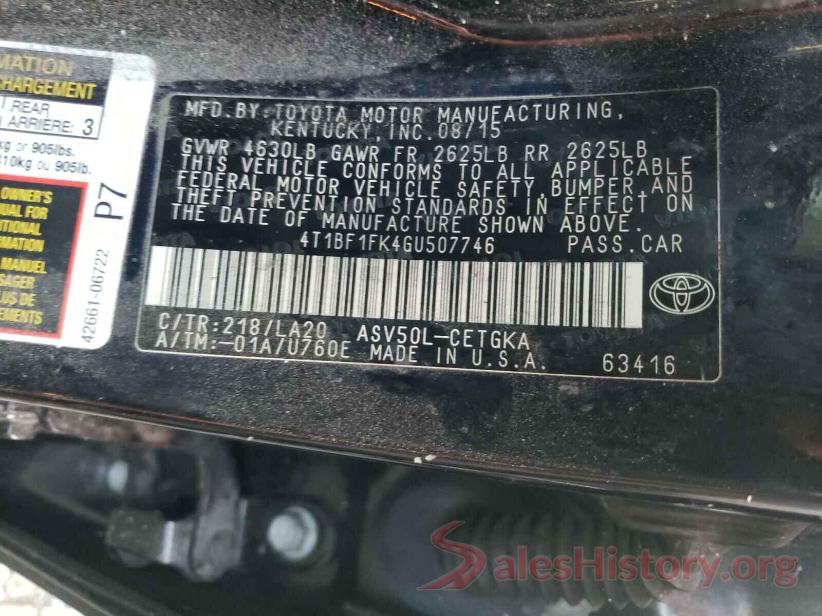 4T1BF1FK4GU507746 2016 TOYOTA CAMRY