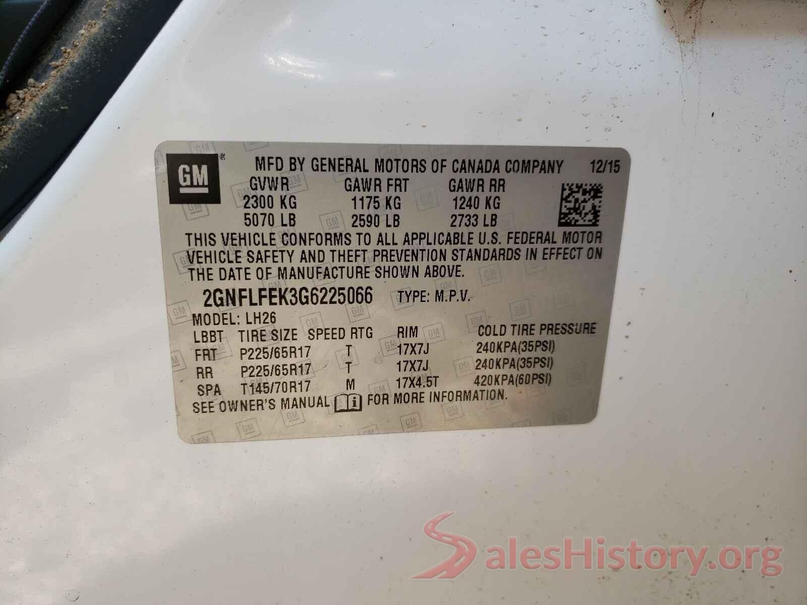 2GNFLFEK3G6225066 2016 CHEVROLET EQUINOX