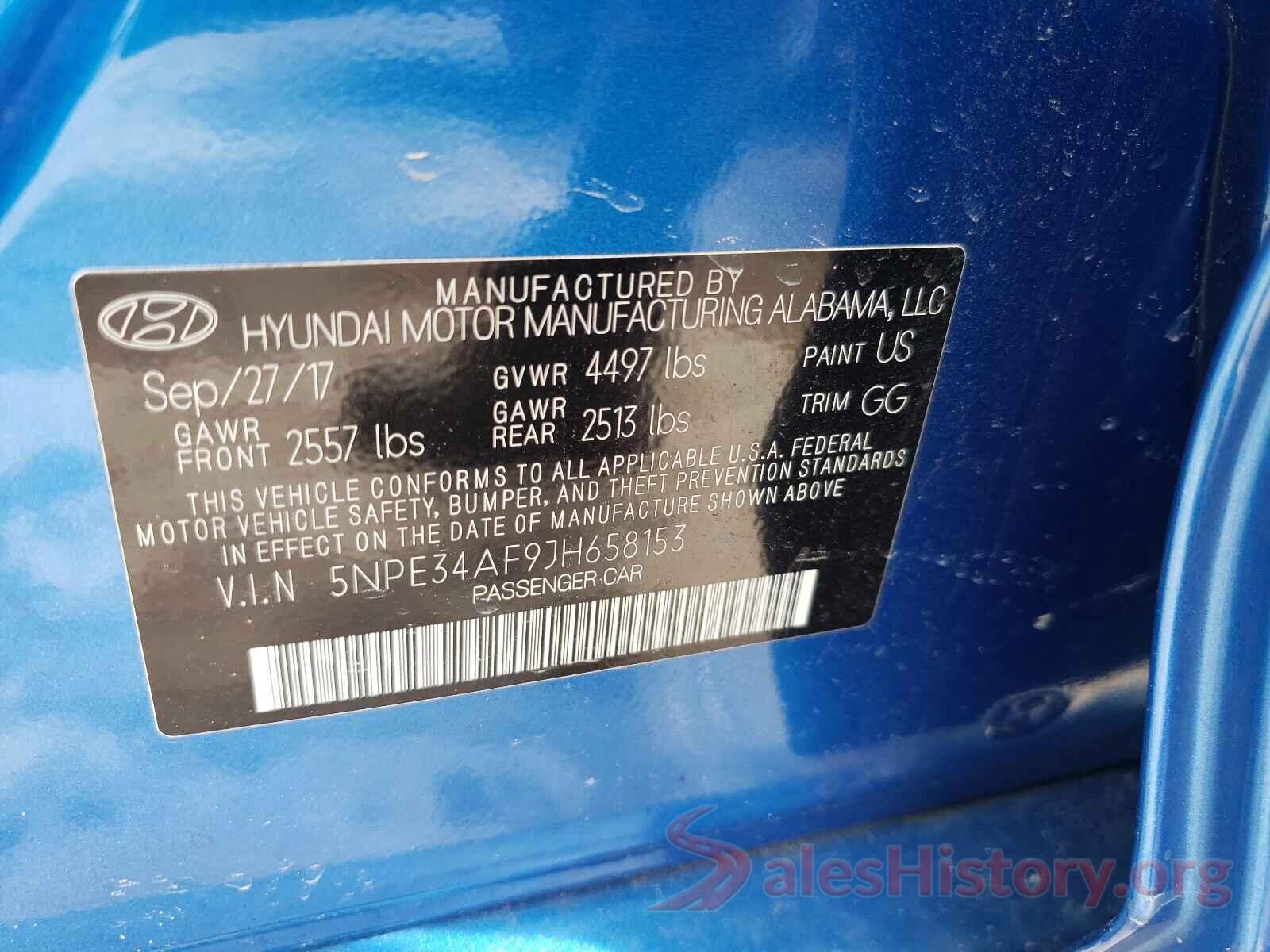 5NPE34AF9JH658153 2018 HYUNDAI SONATA