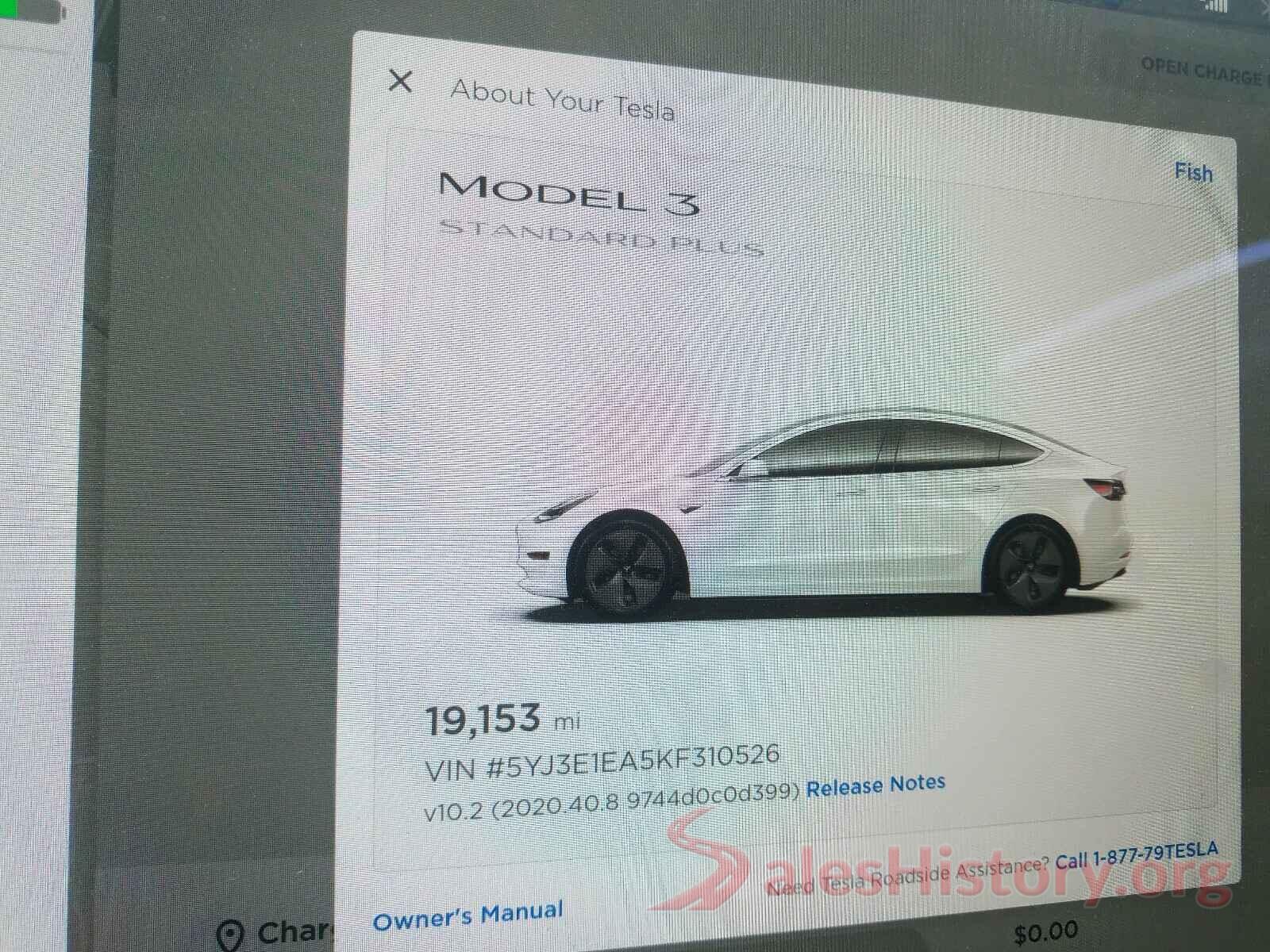 5YJ3E1EA5KF310526 2019 TESLA MODEL 3