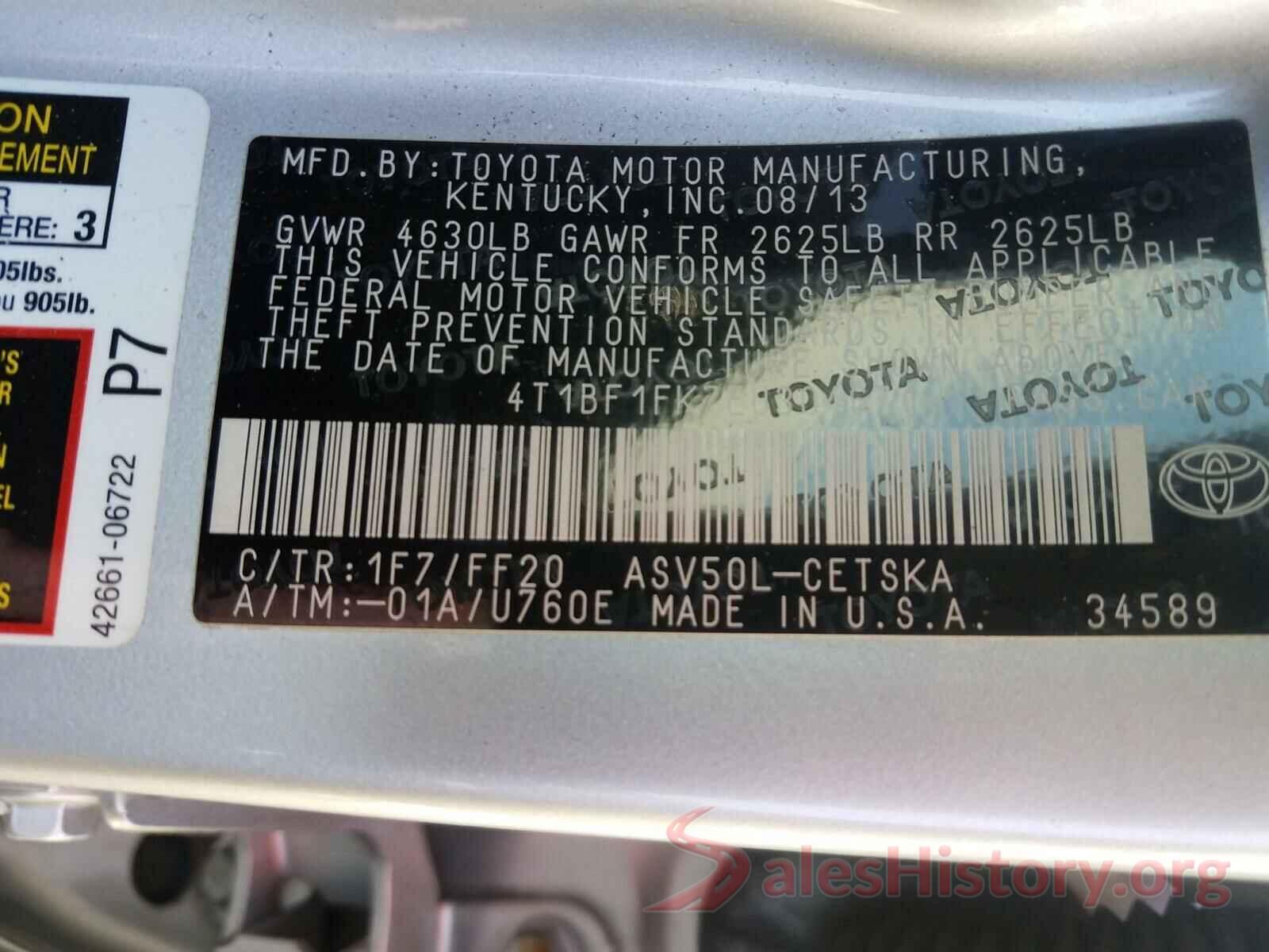 4T1BF1FK7EU304671 2014 TOYOTA CAMRY