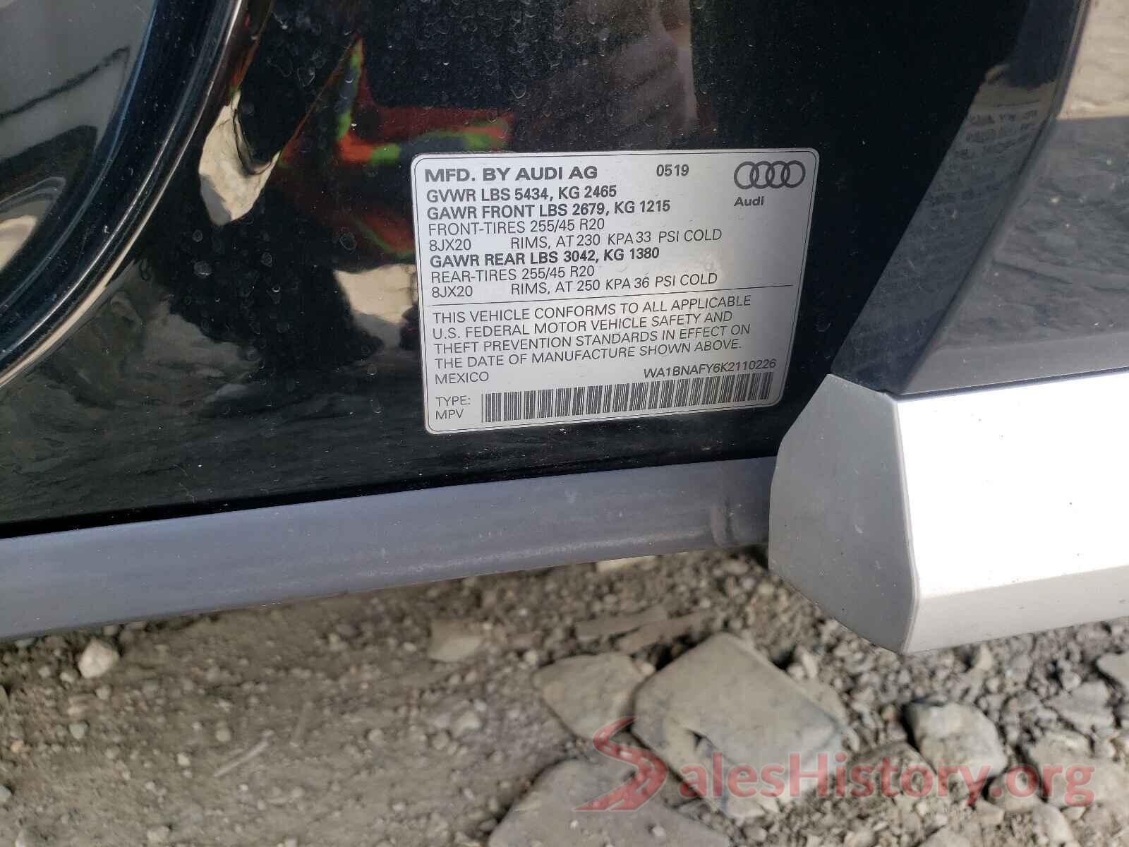 WA1BNAFY6K2110226 2019 AUDI Q5