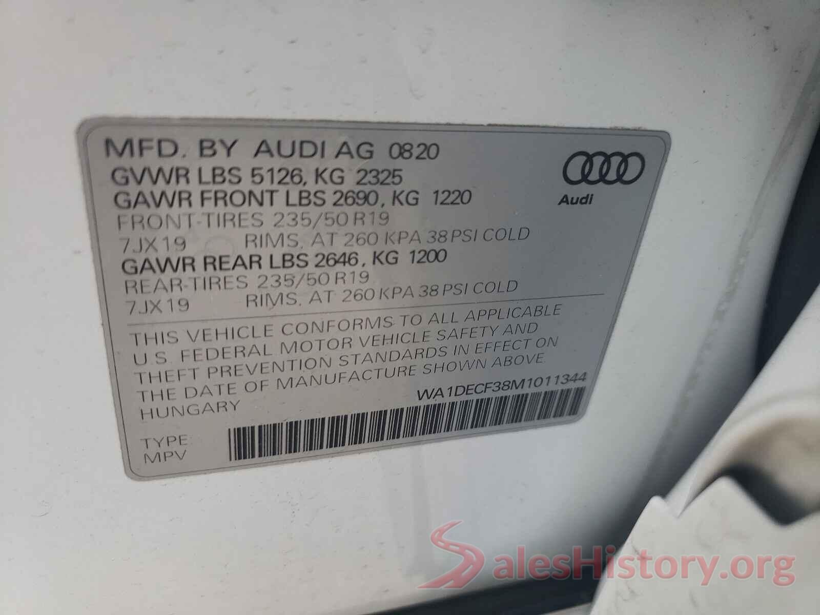 WA1DECF38M1011344 2021 AUDI Q3