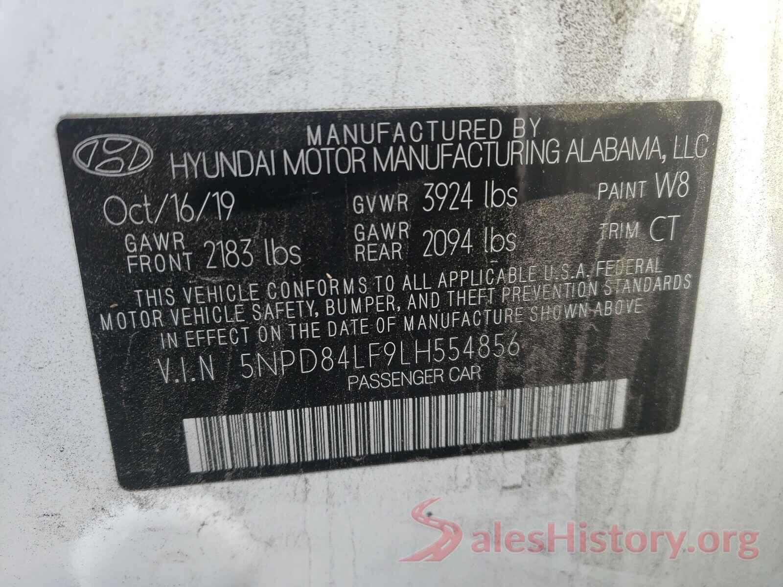 5NPD84LF9LH554856 2020 HYUNDAI ELANTRA