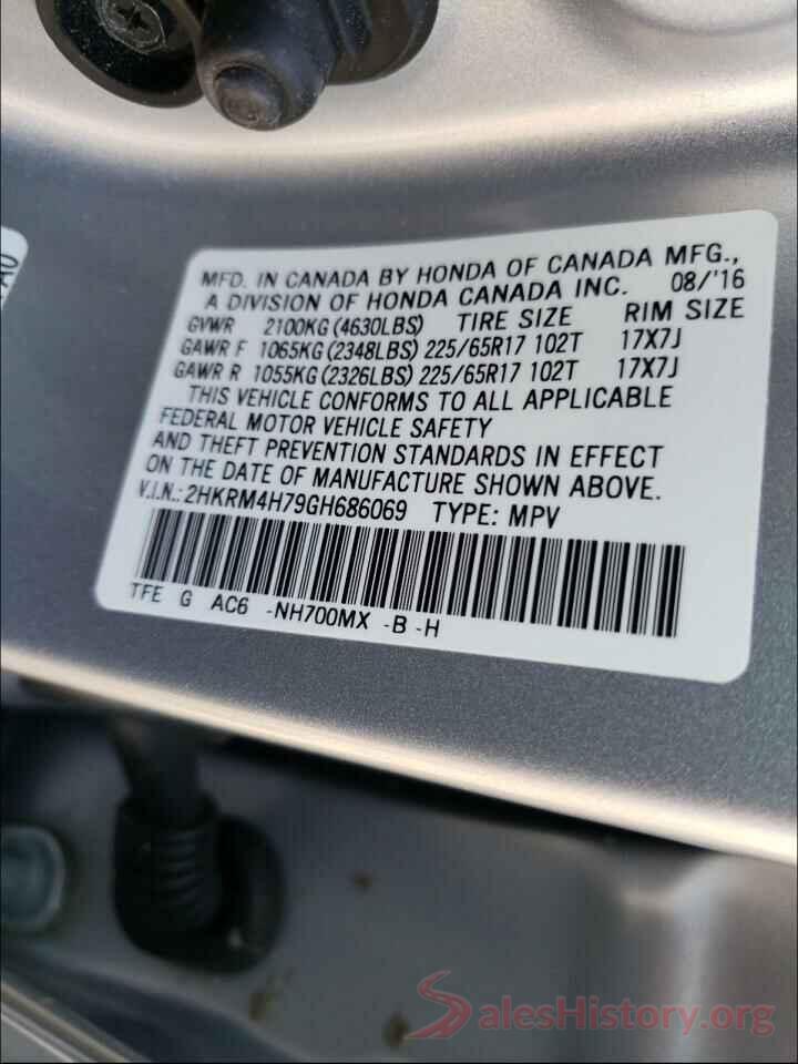 2HKRM4H79GH686069 2016 HONDA CRV