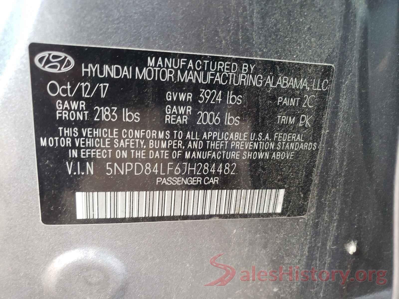 5NPD84LF6JH284482 2018 HYUNDAI ELANTRA