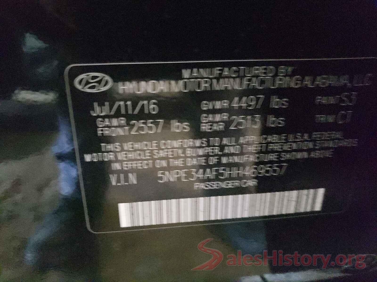 5NPE34AF5HH469557 2017 HYUNDAI SONATA