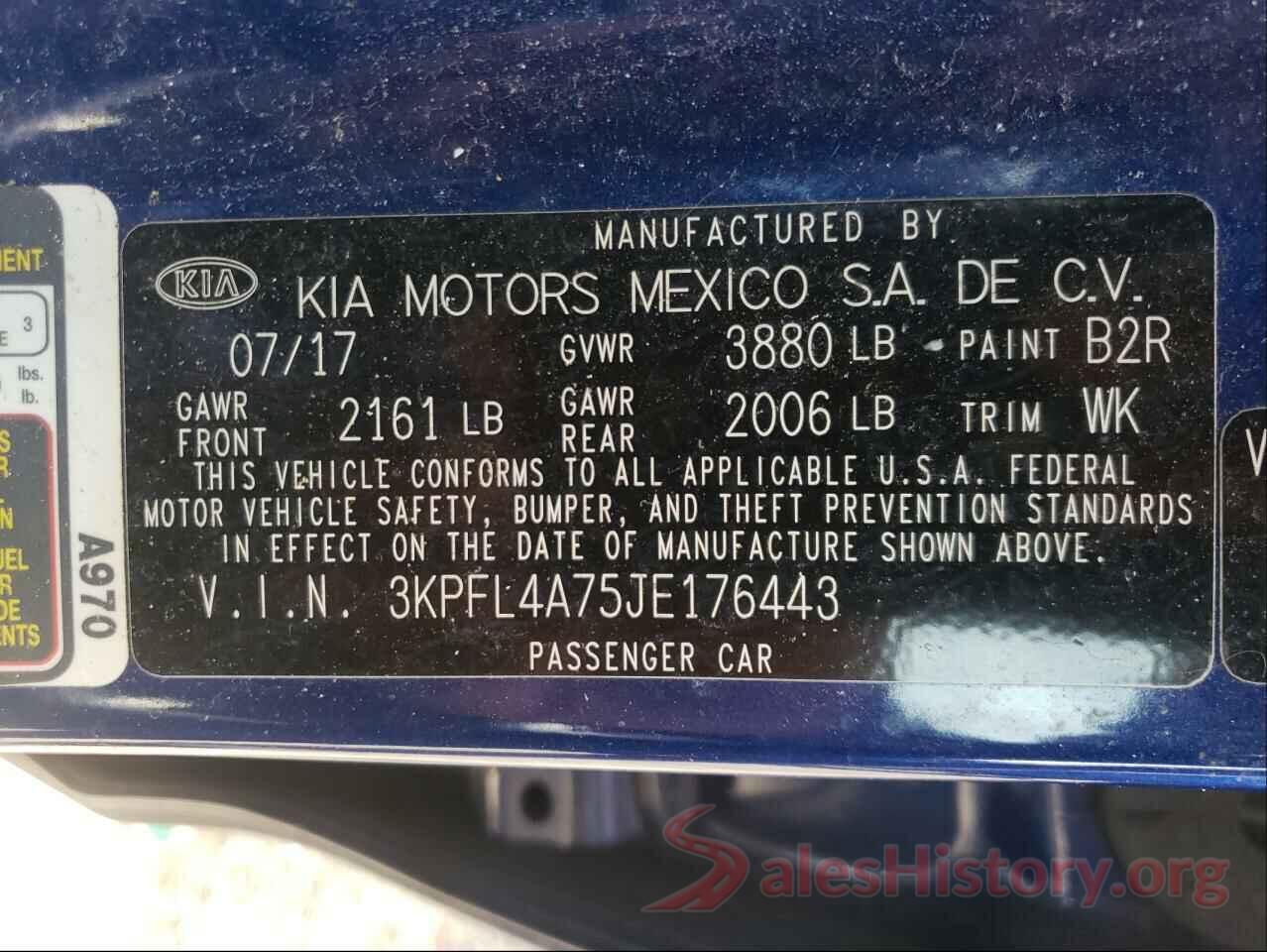 3KPFL4A75JE176443 2018 KIA FORTE