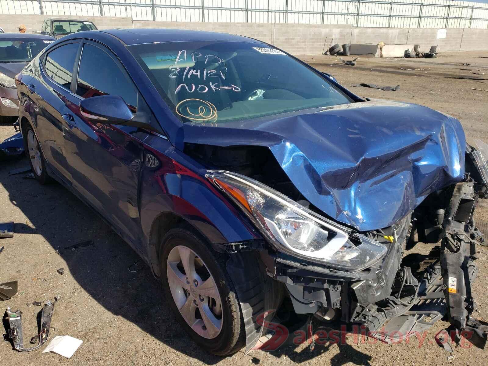 5NPDH4AE0GH672309 2016 HYUNDAI ELANTRA