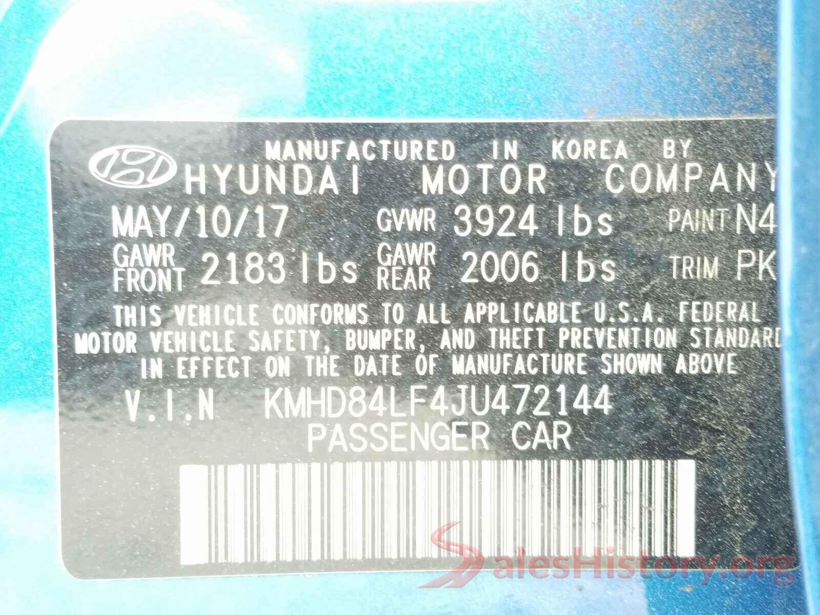 KMHD84LF4JU472144 2018 HYUNDAI ELANTRA