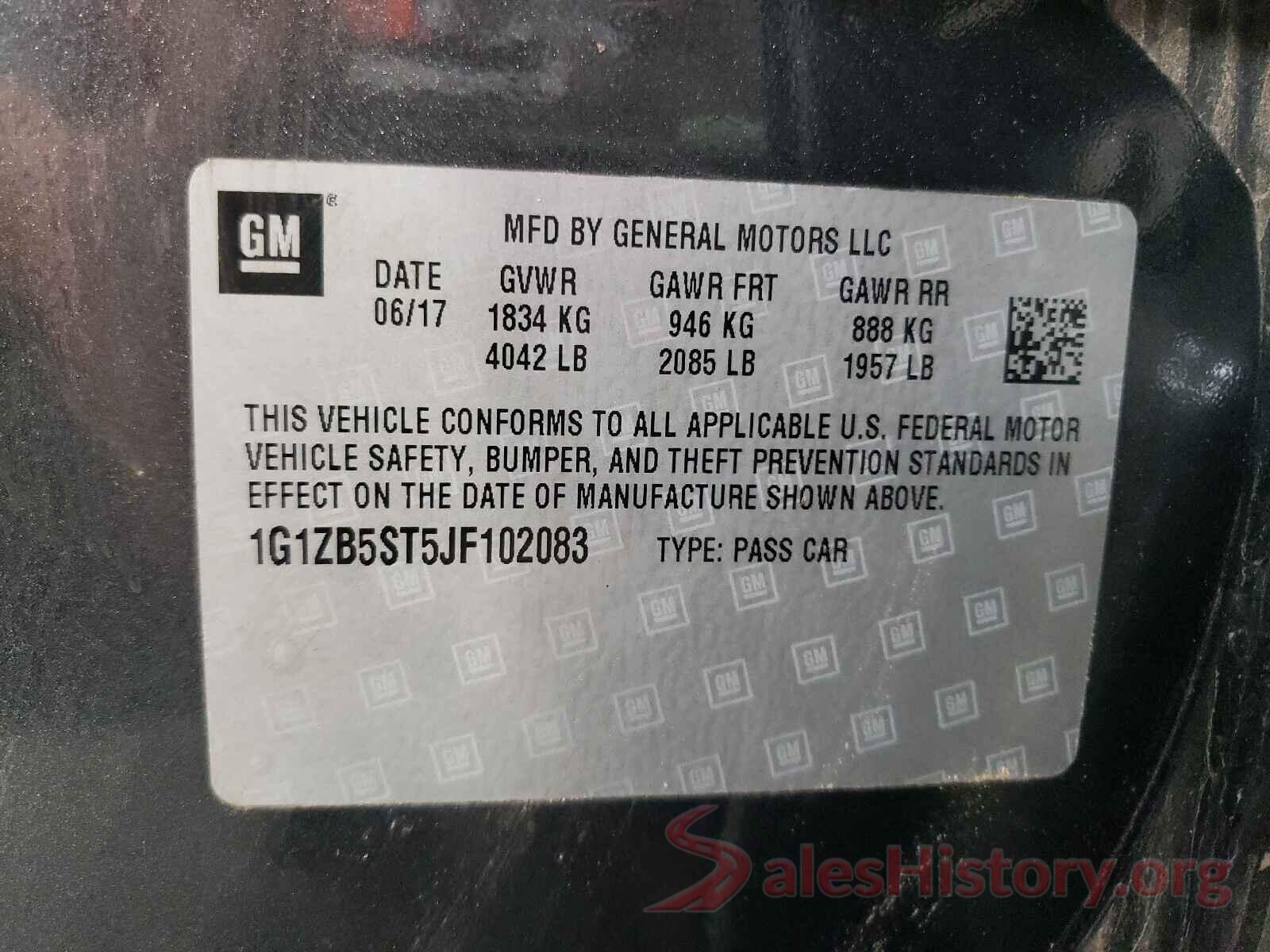 1G1ZB5ST5JF102083 2018 CHEVROLET MALIBU