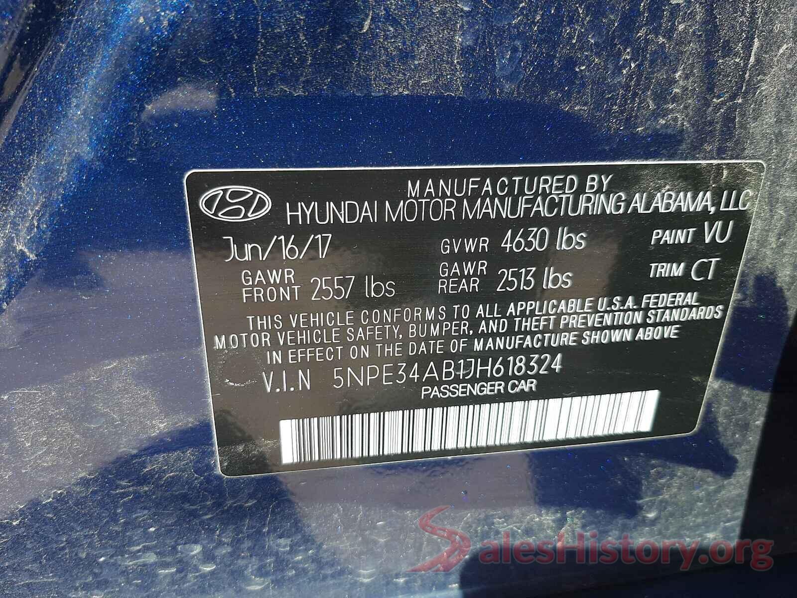 5NPE34AB1JH618324 2018 HYUNDAI SONATA