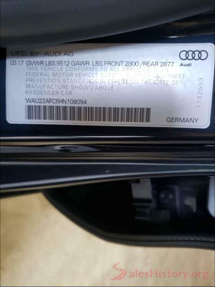 WAU22AFC6HN108094 2017 AUDI A7