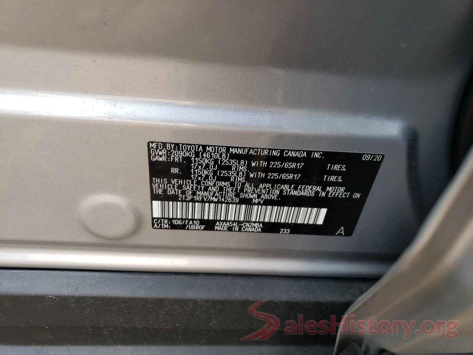 2T3P1RFV7MW142639 2021 TOYOTA RAV4