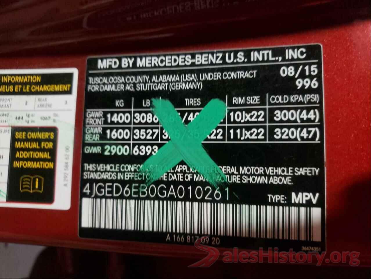 4JGED6EB0GA010261 2016 MERCEDES-BENZ GLE-CLASS