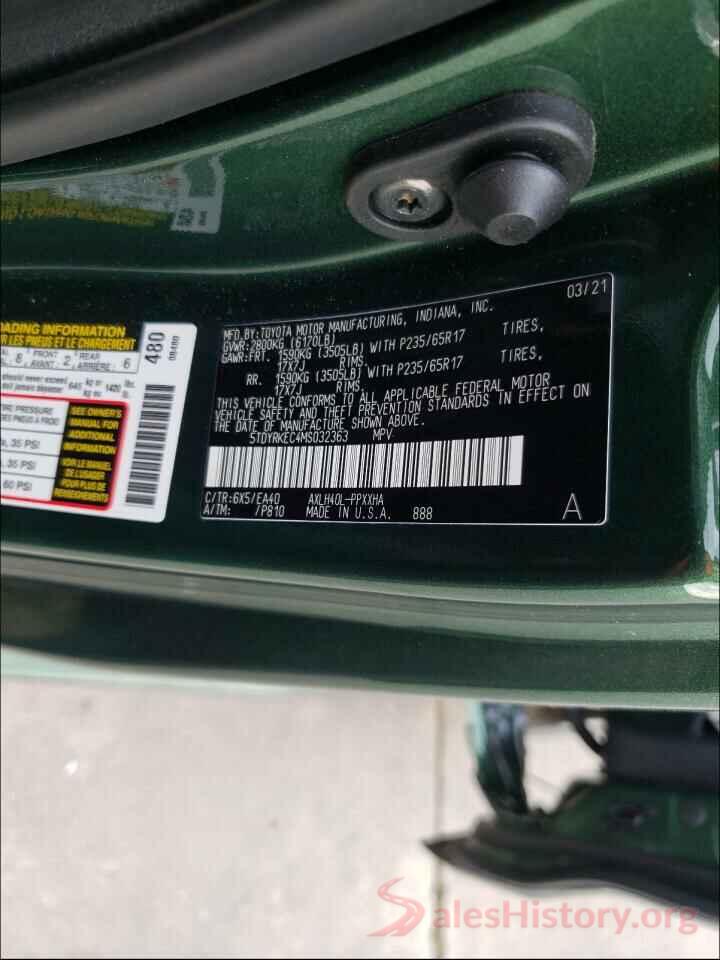 5TDYRKEC4MS032363 2021 TOYOTA SIENNA