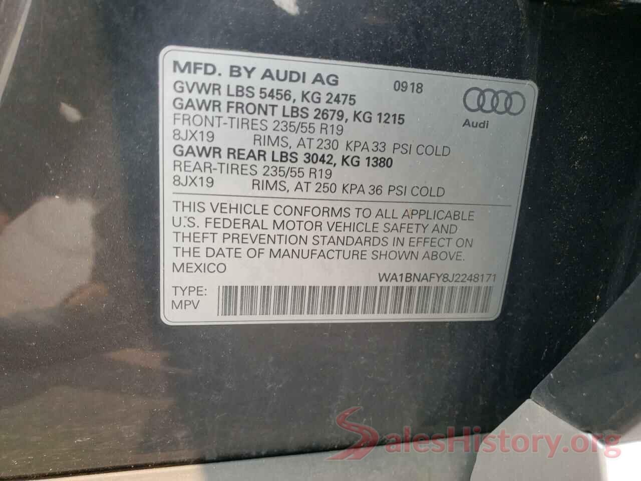 WA1BNAFY8J2248171 2018 AUDI Q5