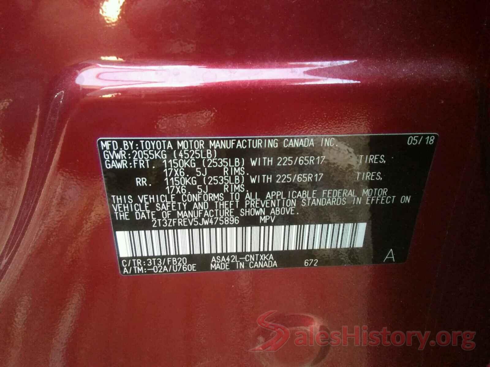 2T3ZFREV5JW475896 2018 TOYOTA RAV4