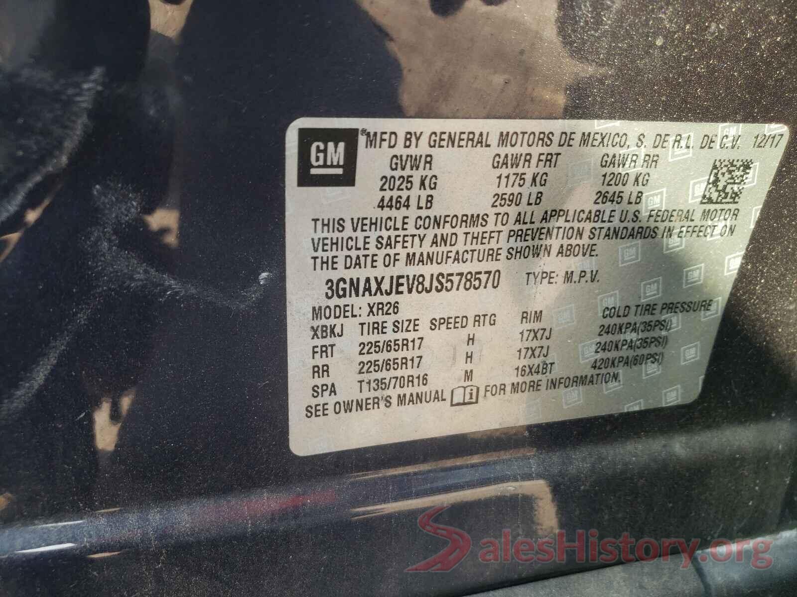 3GNAXJEV8JS578570 2018 CHEVROLET EQUINOX