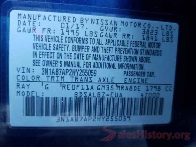 3N1AB7AP2HY255059 2017 NISSAN SENTRA