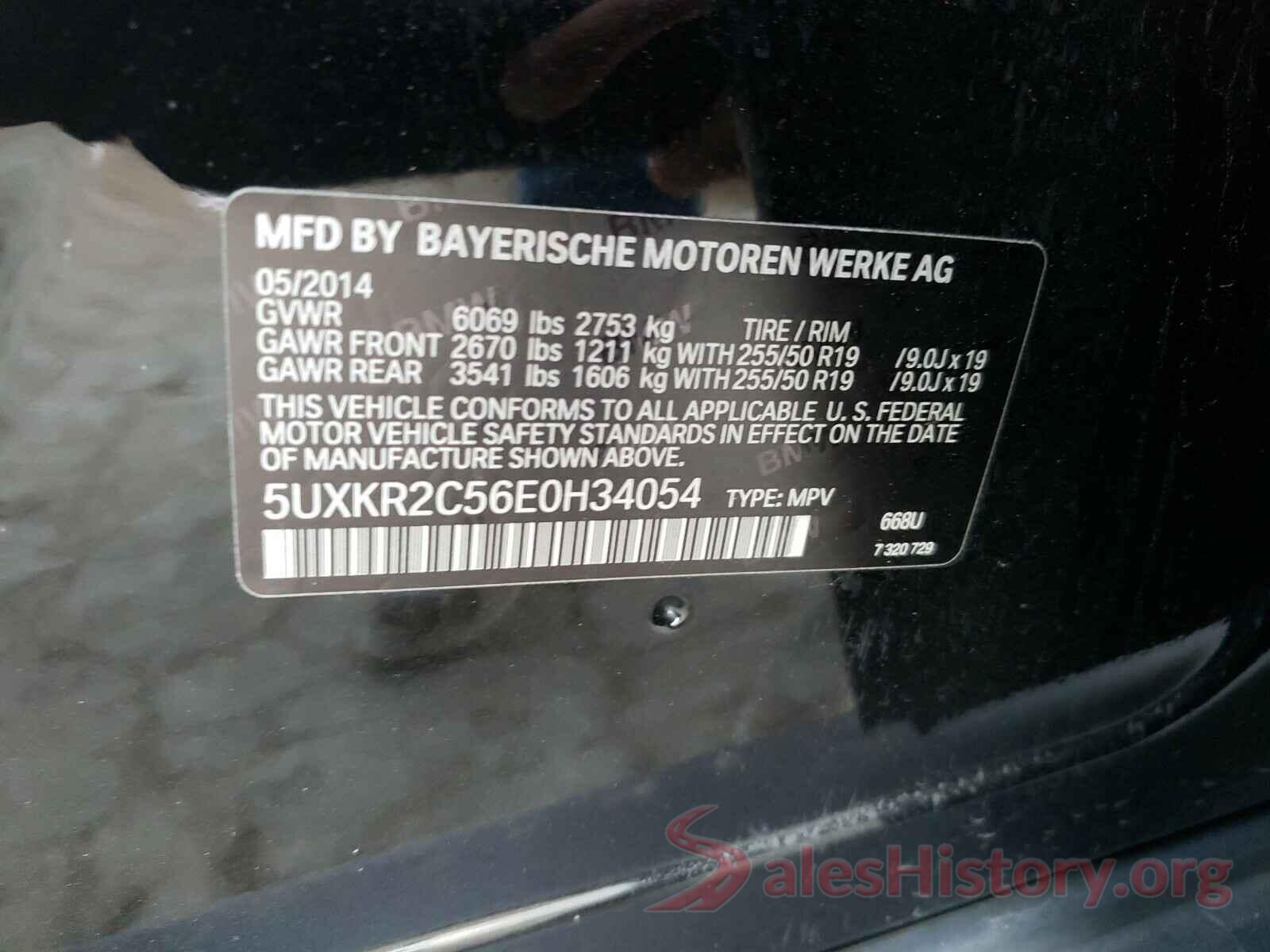 5UXKR2C56E0H34054 2014 BMW X5