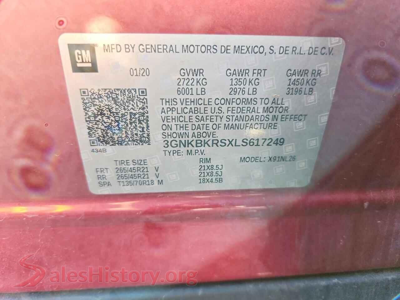 2020 CHEVROLET BLAZER VIN 3GNKBKRSXLS617249, damage close-up