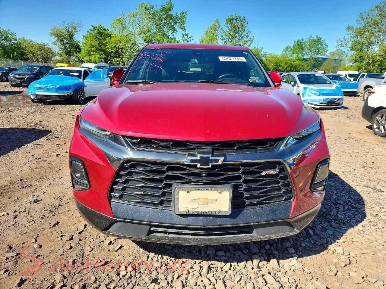 2020 CHEVROLET BLAZER VIN 3GNKBKRSXLS617249, rear view