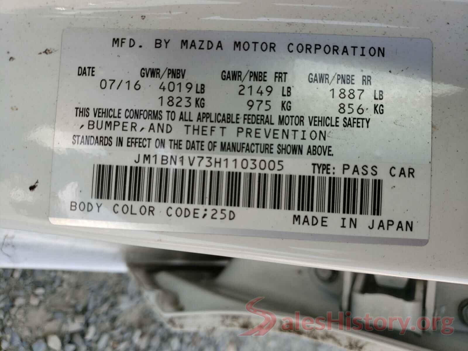 JM1BN1V73H1103005 2017 MAZDA 3