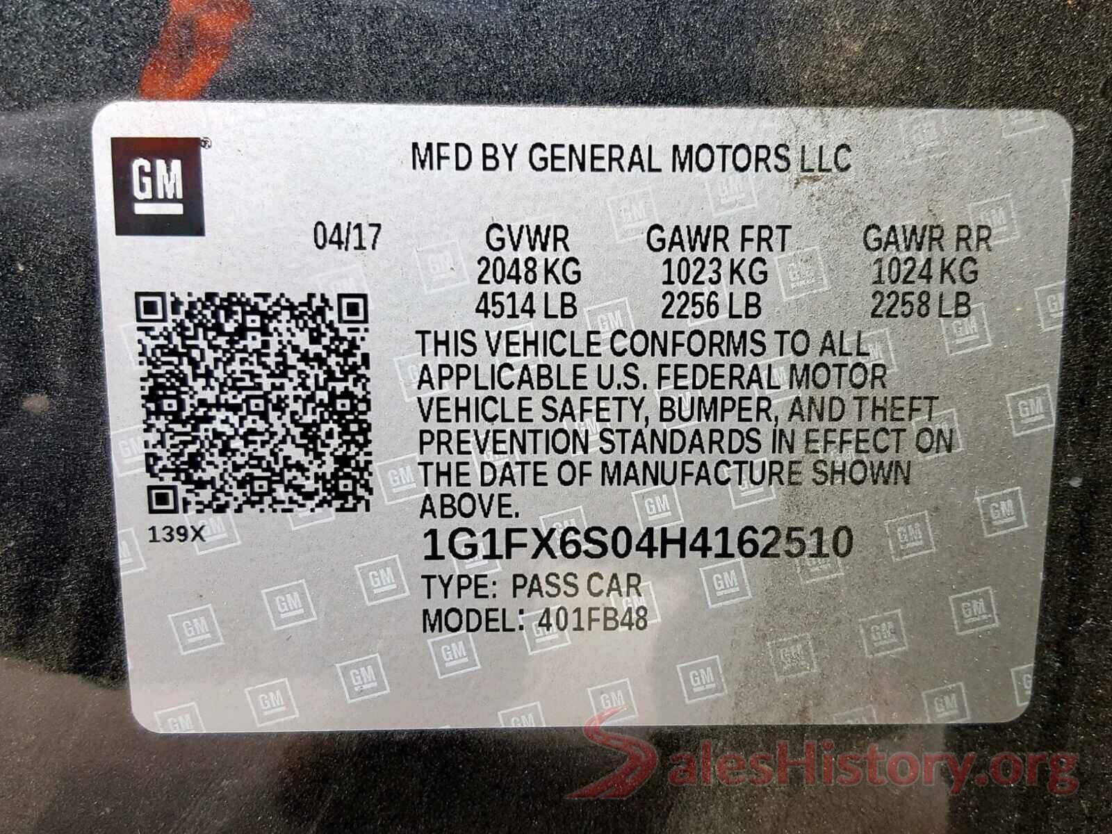 1G1FX6S04H4162510 2017 CHEVROLET BOLT