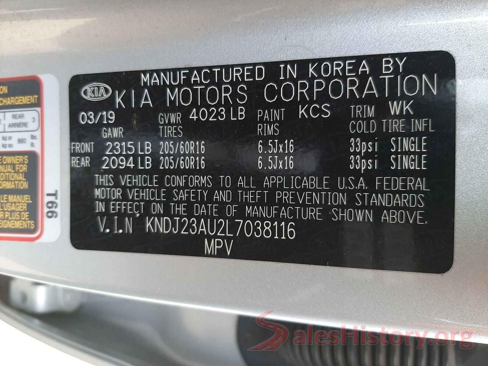 KNDJ23AU2L7038116 2020 KIA SOUL