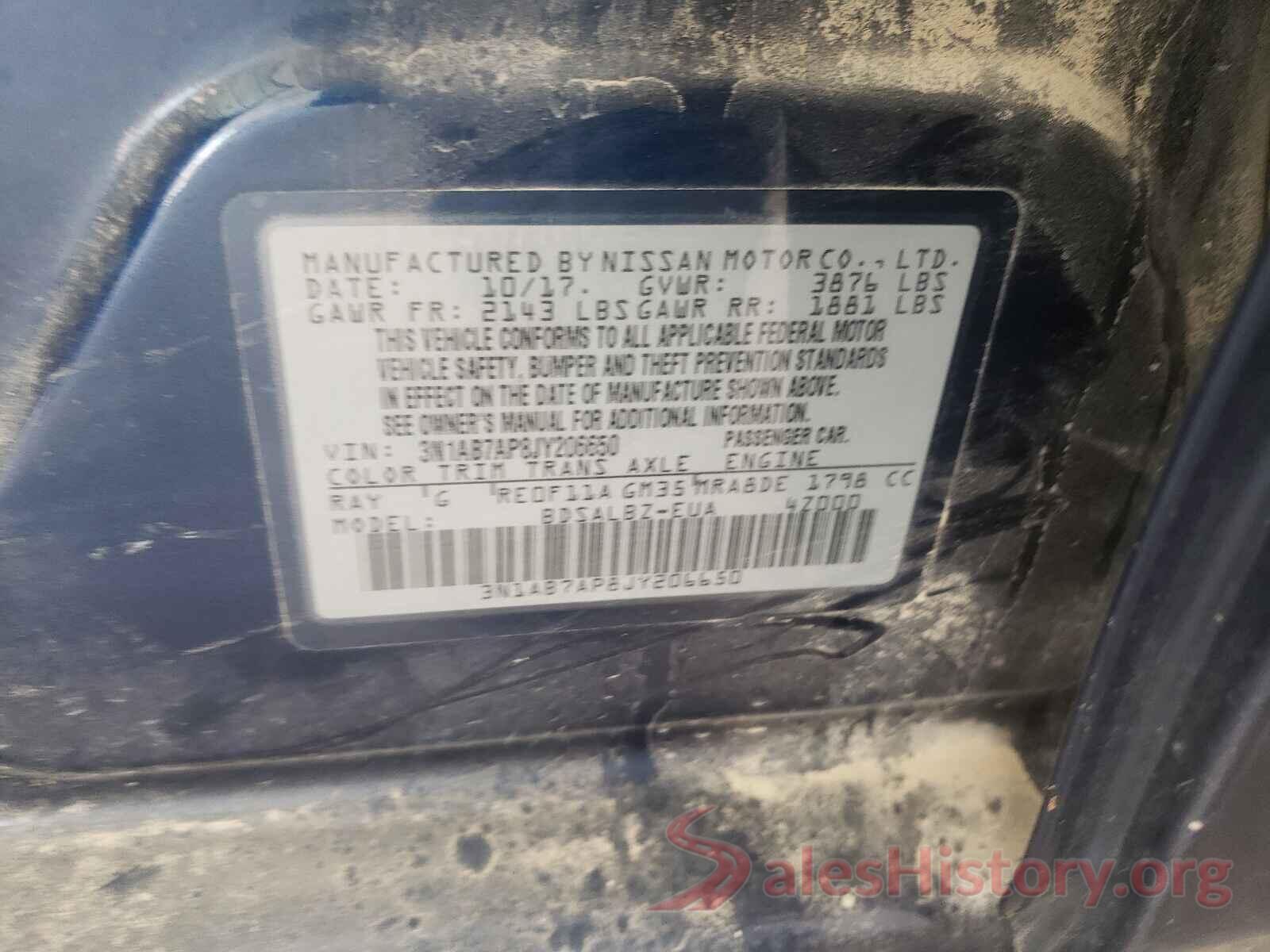 3N1AB7AP8JY206650 2018 NISSAN SENTRA