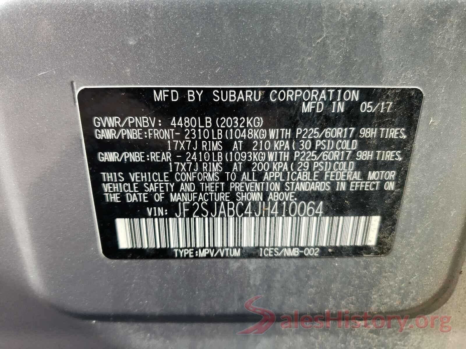 JF2SJABC4JH410064 2018 SUBARU FORESTER