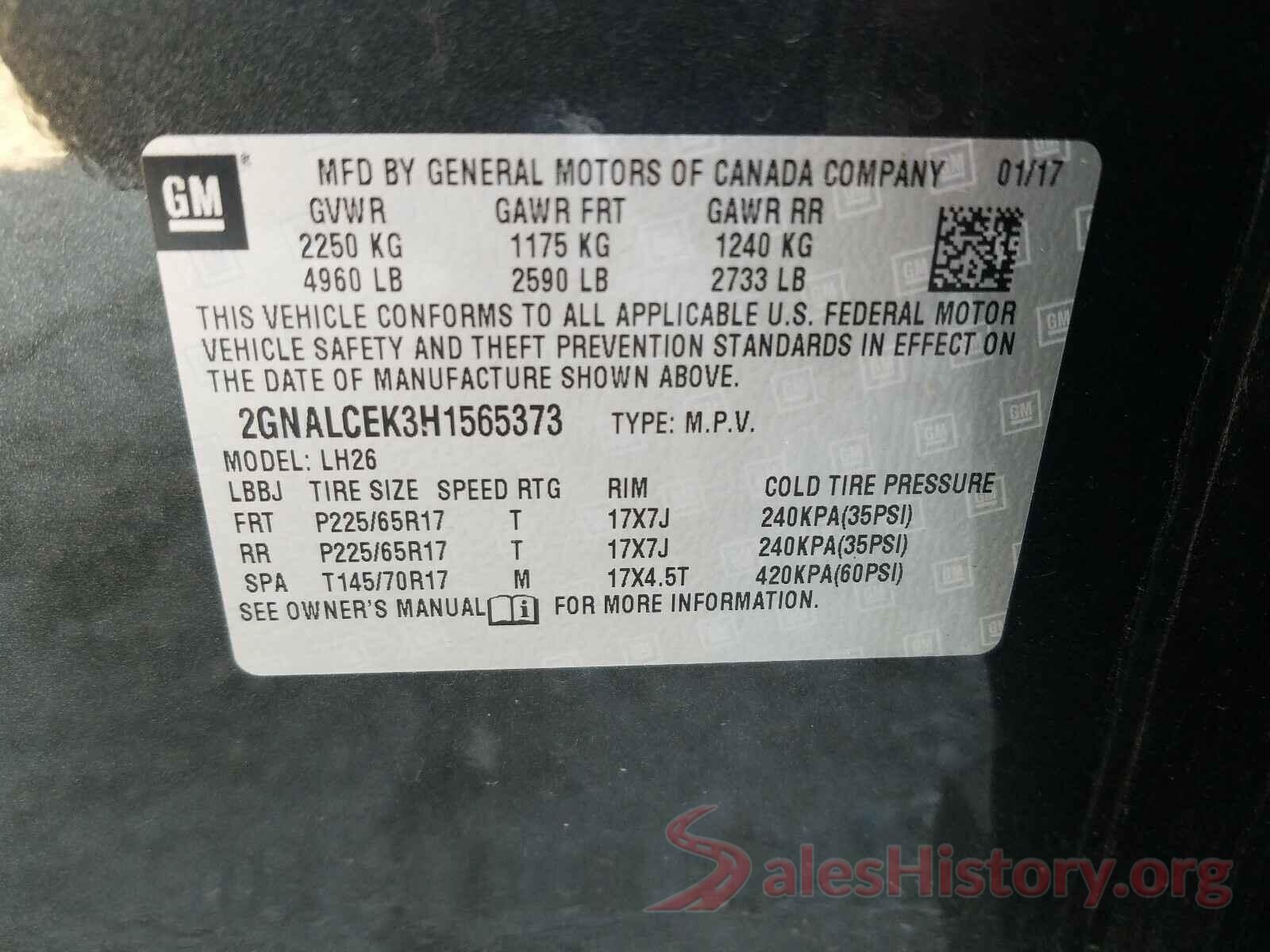 2GNALCEK3H1565373 2017 CHEVROLET EQUINOX