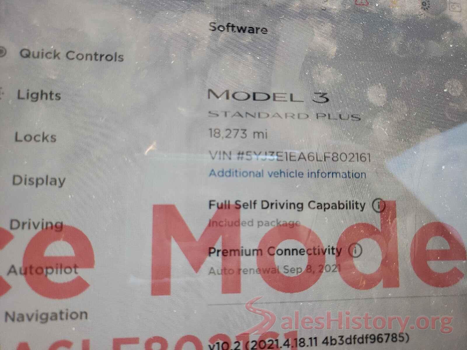 5YJ3E1EA6LF802161 2020 TESLA MODEL 3