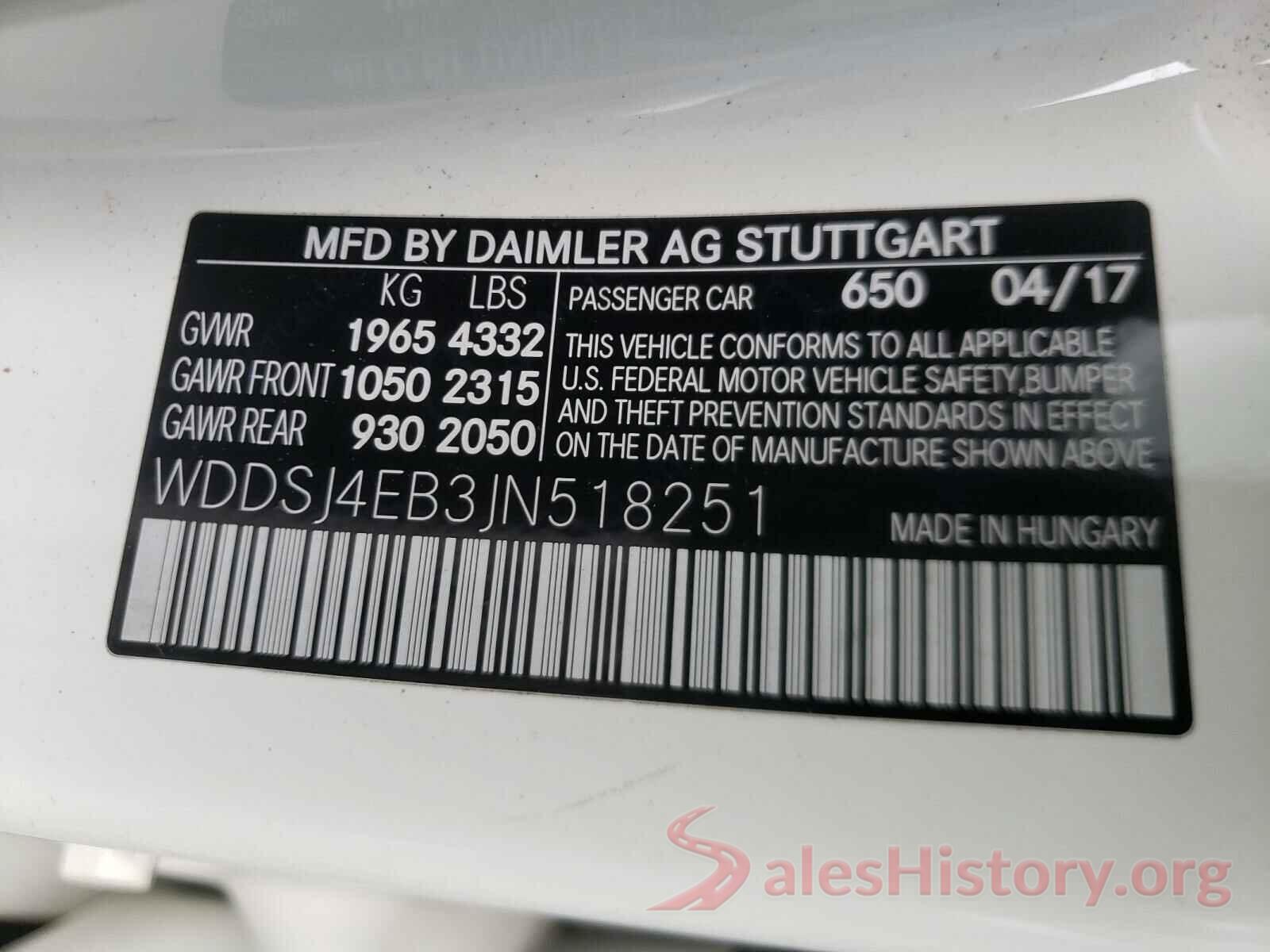 WDDSJ4EB3JN518251 2018 MERCEDES-BENZ C CLASS