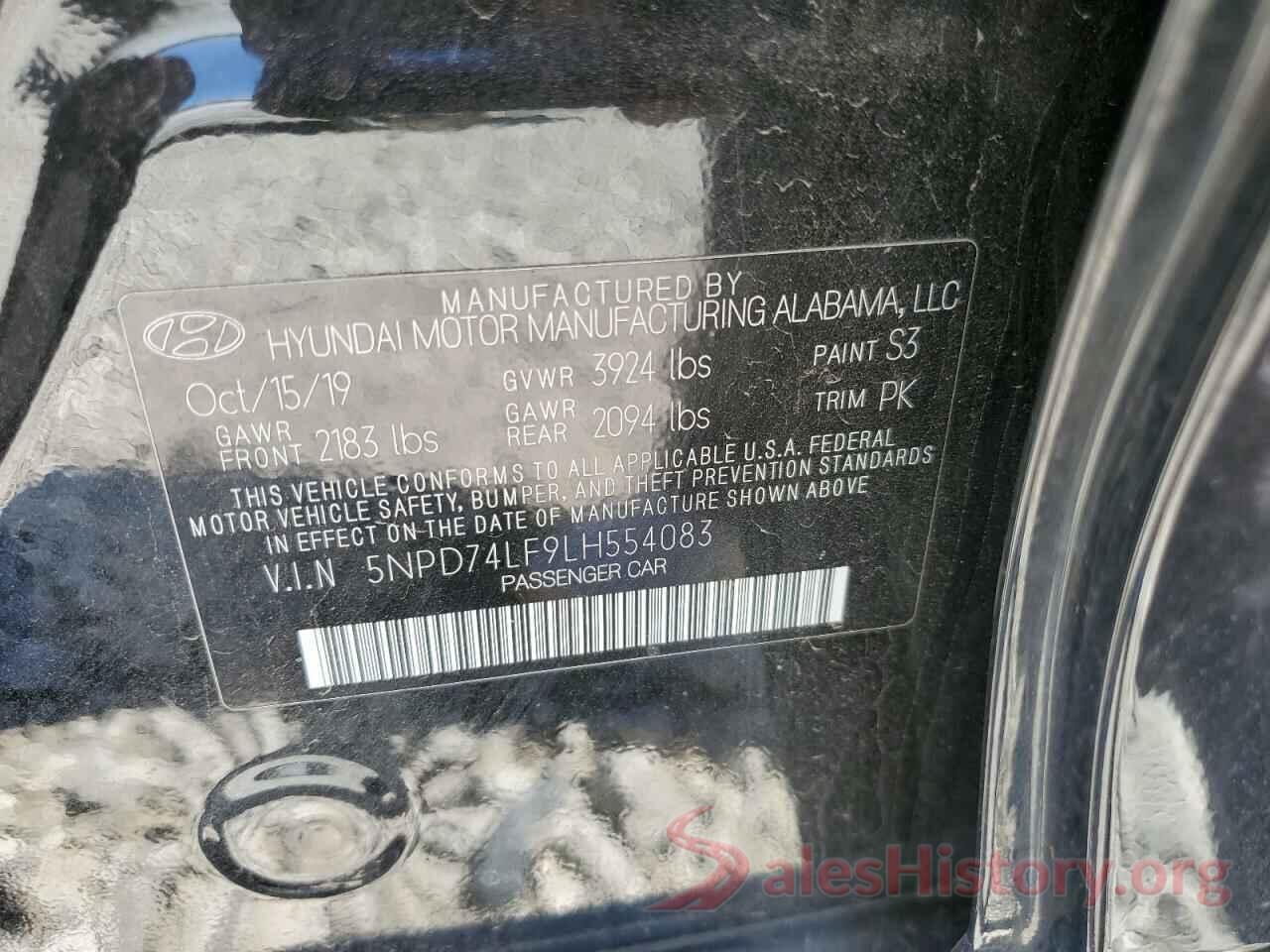 5NPD74LF9LH554083 2020 HYUNDAI ELANTRA