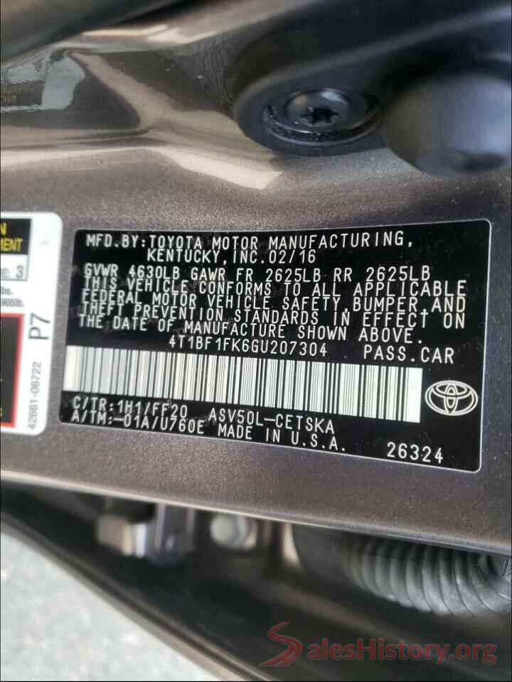 4T1BF1FK6GU207304 2016 TOYOTA CAMRY