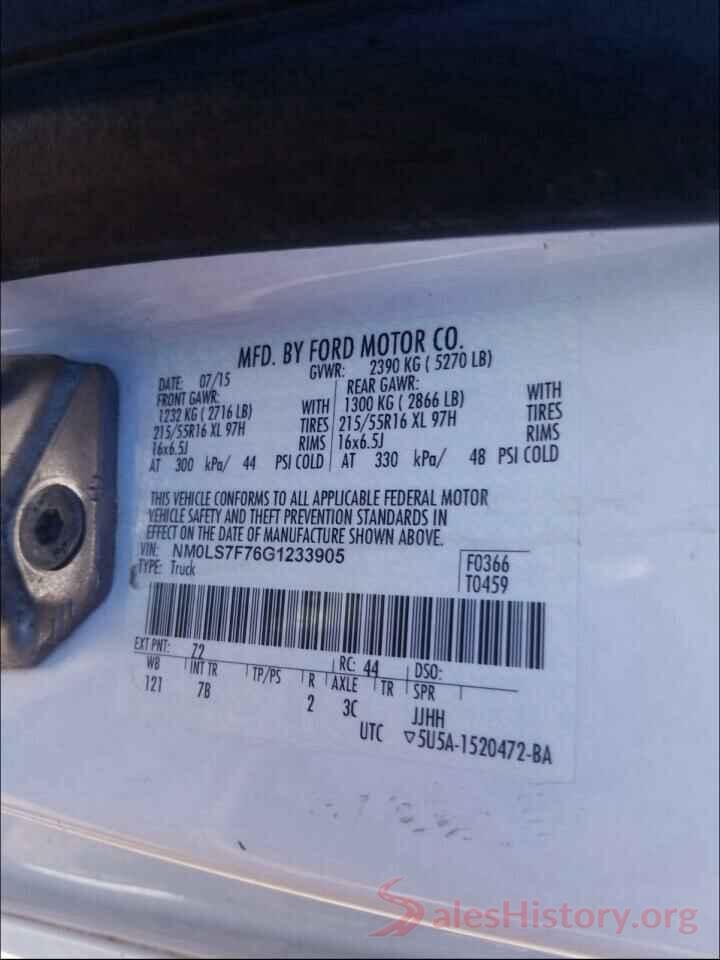 NM0LS7F76G1233905 2016 FORD TRANSIT CO